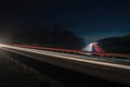 Light trails of cars at night driving on the motorway Royalty Free Stock Photo