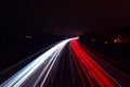 Light trails of cars at night on a highway Royalty Free Stock Photo