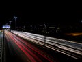 Light trails of cars at night on a Motorway or freeway Royalty Free Stock Photo