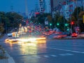 light trails on a city highway. Night city. Royalty Free Stock Photo