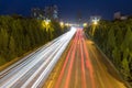 Light trails on city road Royalty Free Stock Photo