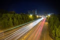 Light trails on city road Royalty Free Stock Photo