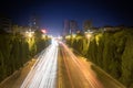 Light trails on city road Royalty Free Stock Photo