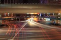 Light trails on the crossroads