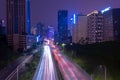 Light trails formed by city night trafficÃ¯Â¼ÅChongqing, China Royalty Free Stock Photo