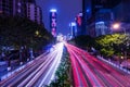 Light trails formed by city night trafficÃ¯Â¼ÅChongqing, China Royalty Free Stock Photo