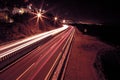 Light trails on a freeway at nigth Royalty Free Stock Photo