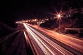 Light trails on a freeway at nigth Royalty Free Stock Photo
