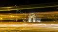 Light trails and Gateway of India in background Royalty Free Stock Photo