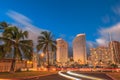 Light trails in Honolulu Royalty Free Stock Photo