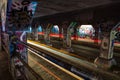 Light trails in the Krog Street Bridge, Atlanta, Georgia, USA