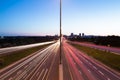 Light Trails on a Motorway at Dusk Royalty Free Stock Photo