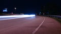 light trails on motorway highway at night Royalty Free Stock Photo