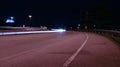 light trails on motorway highway at night Royalty Free Stock Photo