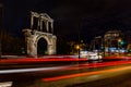 Light trails of moving cars