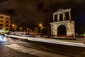 Light trails of moving cars