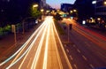 Light trails of night traffic in modern city Royalty Free Stock Photo