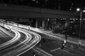 Night traffic in the street in Hong Kong city Royalty Free Stock Photo
