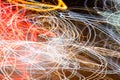 Light trails from panning on the streets at night Royalty Free Stock Photo