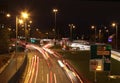 Light trails on ring road, Wolverhampton Royalty Free Stock Photo