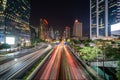 Light trails on rush hour traffic at night Royalty Free Stock Photo