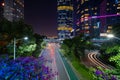 Light trails on rush hour traffic at night Royalty Free Stock Photo