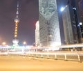 Light Trails in Shanghai Downtown Royalty Free Stock Photo