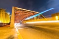 Light trails on shanghai garden bridge Royalty Free Stock Photo