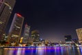 Light trails on the Singapore river Royalty Free Stock Photo