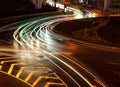 The light trails on the steet