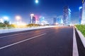 Light trails on the street at dusk Royalty Free Stock Photo