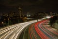 Light trails on the Kapiolani exit to the motorway