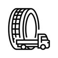 light truck tires line icon vector illustration Royalty Free Stock Photo