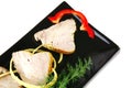 Light tuna slices served on plate Royalty Free Stock Photo