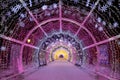 The light tunnel on Tverskoy Boulevard Royalty Free Stock Photo