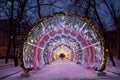 The light tunnel on Tverskoy Boulevard