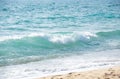 Light turquoise blue wave of the Mediterranean Sea Royalty Free Stock Photo