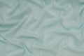 Light turquoise satin material, blue sateen fabric, silk textile