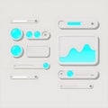 Light UI Metrics Set with Teal and Blue Charts Royalty Free Stock Photo
