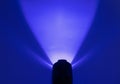 Light from an ultraviolet LED lamp. UV LED flashlight. Ray with a wavelength of UV-365 nm Royalty Free Stock Photo