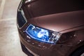 Light up blue bi-xenon led frontlight on new luxury limousine