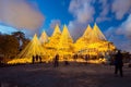 Light-up of Kenrokuen Garden and Kanazawa Castle Park in Kanazawa, Japan