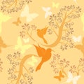 Light vanilla colors seamless pattern with humming