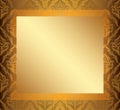 Light vintage frame with golden center - vector