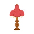 light vintage table lamp cartoon vector illustration Royalty Free Stock Photo