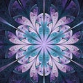 Light violet and turquoise fractal flower