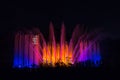 Light and water show on Fountain in the Night, Planten un Blomen, Hamburg, Germany Royalty Free Stock Photo