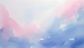 light watercolor abstract background gentle gradient pastel softcolor pink white and blue blank drawing painting, Generative AI Royalty Free Stock Photo