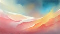 light watercolor abstract background gentle gradient pastel softcolor pink white and blue blank drawing painting. Royalty Free Stock Photo