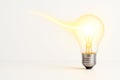 A light wave comes from a light bulb. Space for text. Royalty Free Stock Photo